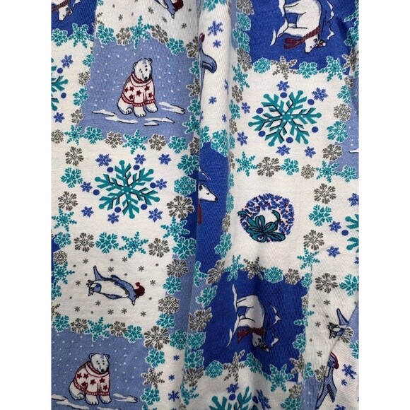 Dreams & Co Holiday Penguin Polar Bear 100% Cotton Pajama Pants Cozy Blue L - Picture 11 of 11